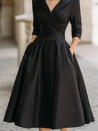 Lina - Midi Dress in Satin