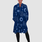 Haydie™ Casual Lapel Dress with Geometric Print